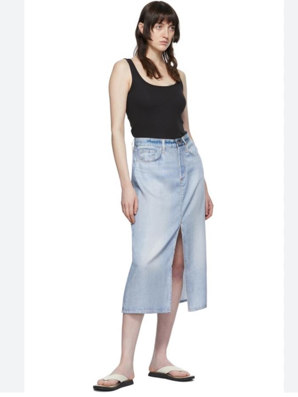 Rag and bone liquid miramar midi skirt